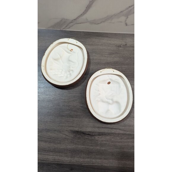 Vintage Oval Ceramic Wall Plaques With Fruits & Teapots Set Of 2 Made In Japan - Picture 5 of 9